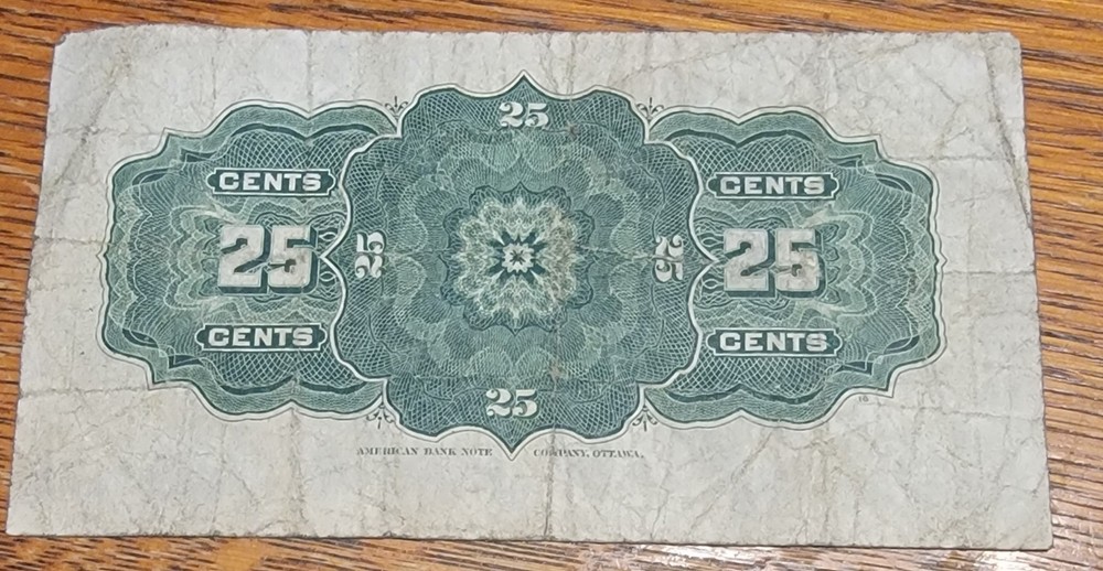 1900 CANADA 25¢ NOTE T-BAG