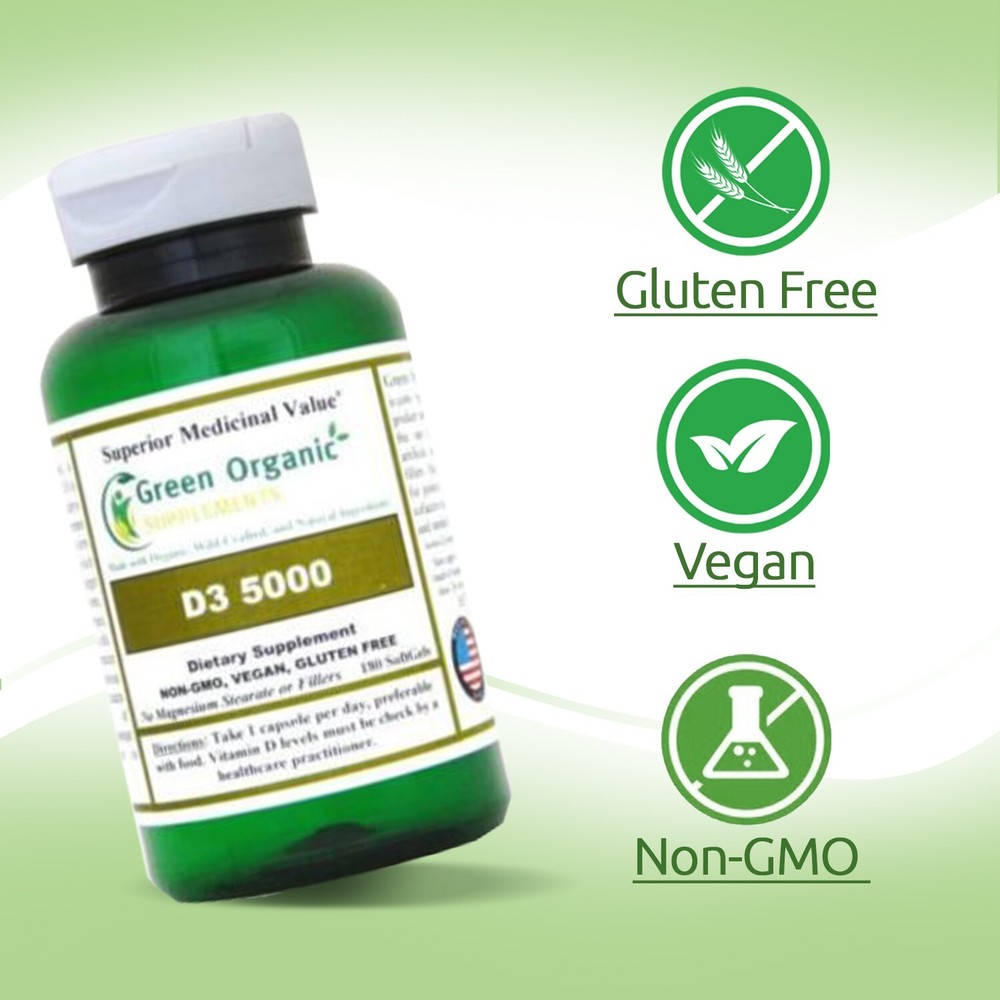 Green Organic SupplementsVitamin D3 5000 Softgels