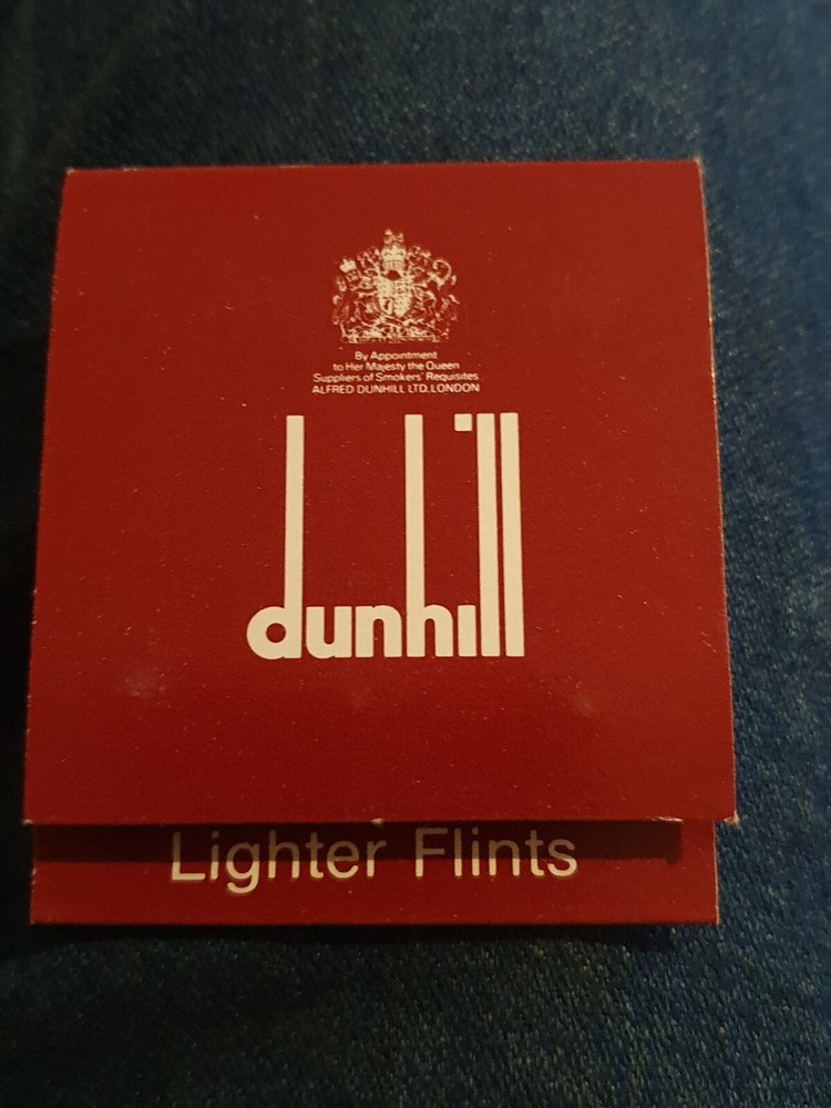 Dunhill rollagas lighter golden Colour boxed Dunhill flints