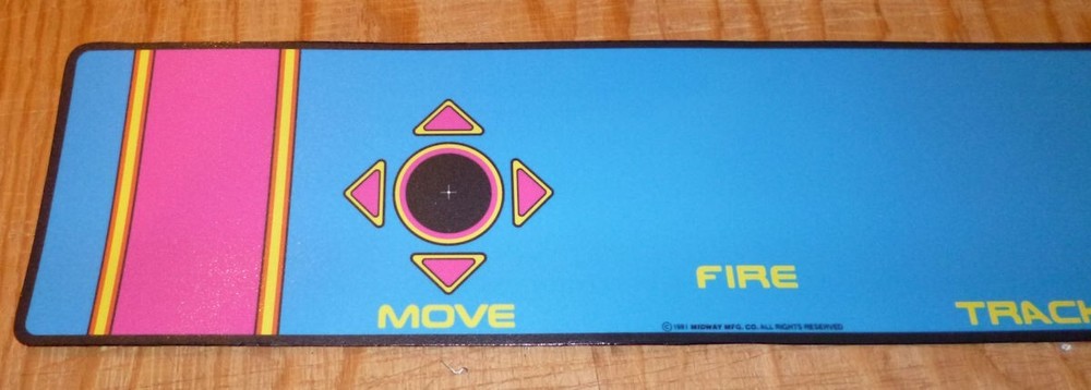 Multicade Ms Pac Man Control Panel Overlay 3 inch trackball 2 1/4 Die Cut