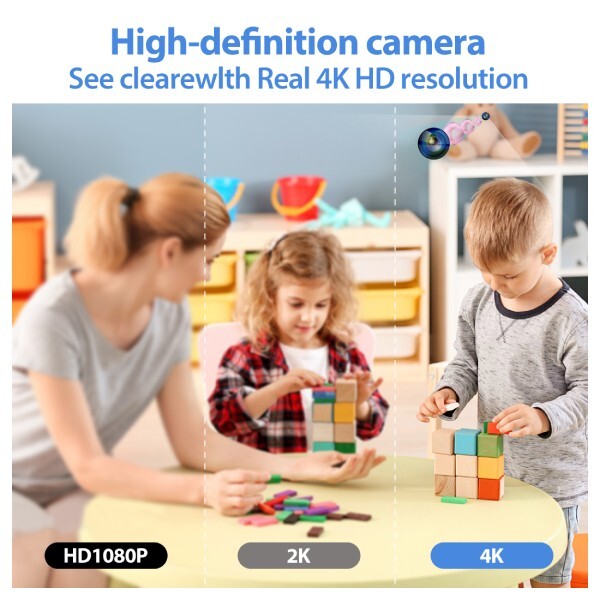 4K UHD Black Pocket Shirt Button Remote Control Camera