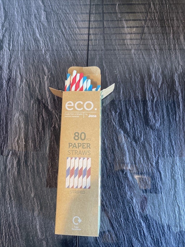 Jena Eco Paper Straws x 80       C3