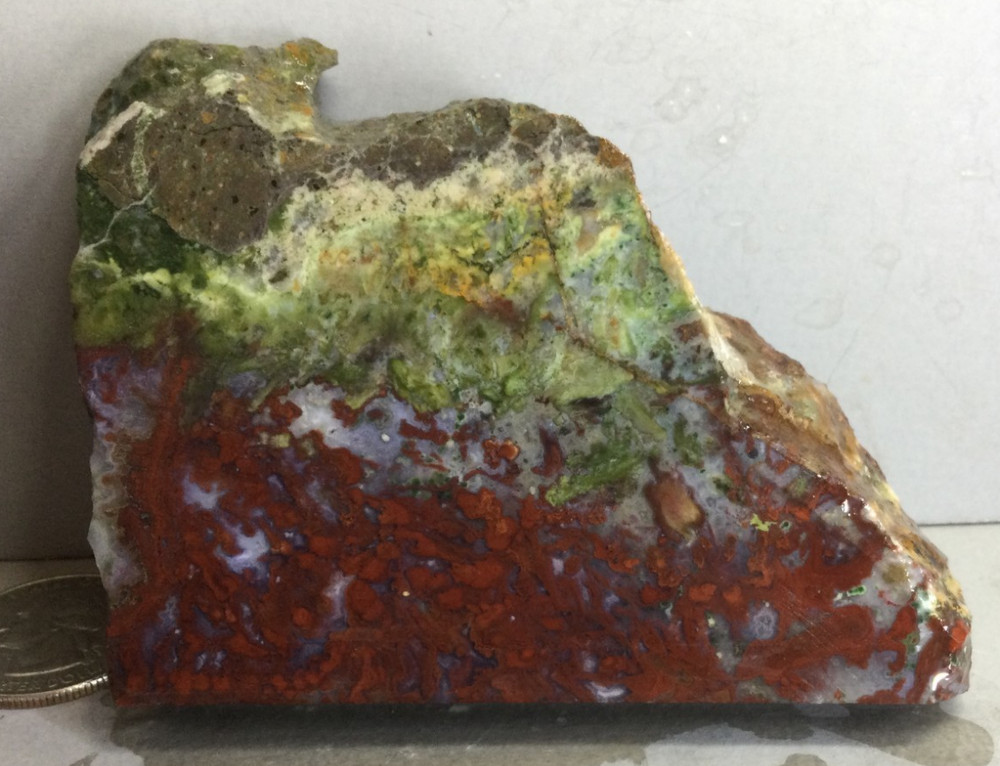 Red Lightning Agate rough slab for cabbing #RLA-004