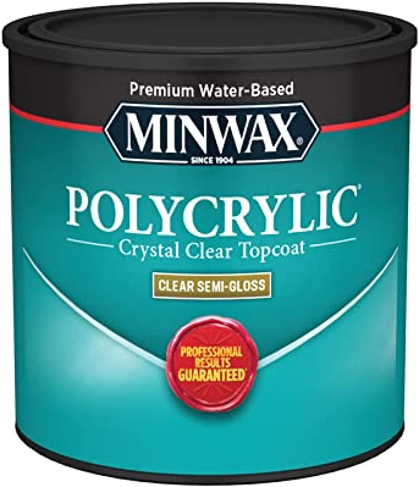 1/2 Pt 24444 Clear Polycrylic Water-Based Protective Finish Semi-Gloss