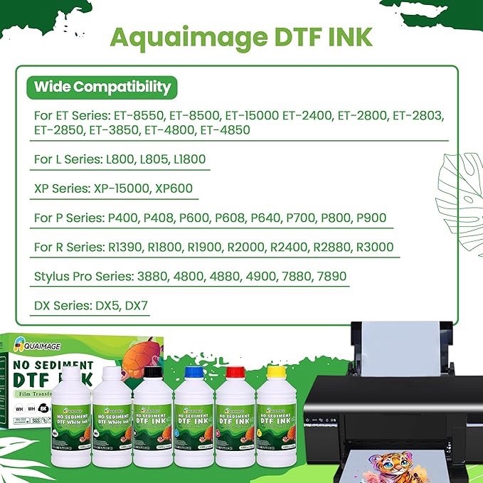 No Sediment – DTF Ink 6000 ML, Premium Transfer Printer Ink