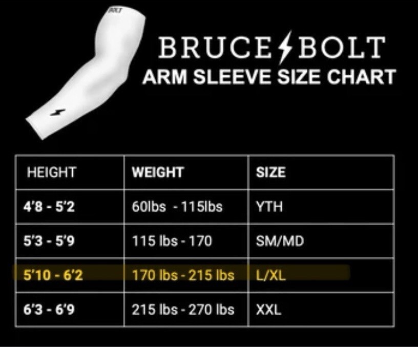 Bruce Bolt- RED- Baseball Arm Sleeve- Size: Adult (LG/XL) Older 2022 Version⚡️