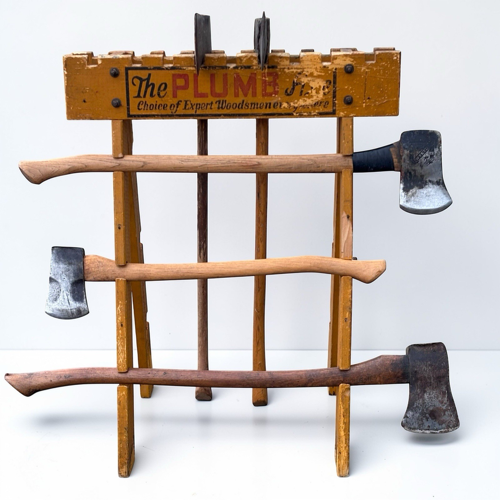 Vintage Plumb Axe Hardware Store Display Advertising Sign Hatchet Ax Lumberjack