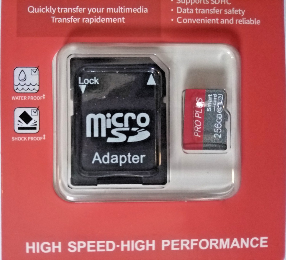 Micro SD Card 256GB High Speed/ High Performance Memory Cards w Adapter