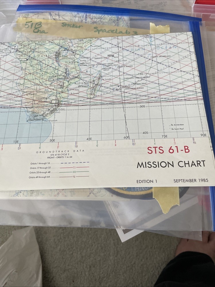 STS-61B Ground Track Orbits 1 To 142 Two Sided