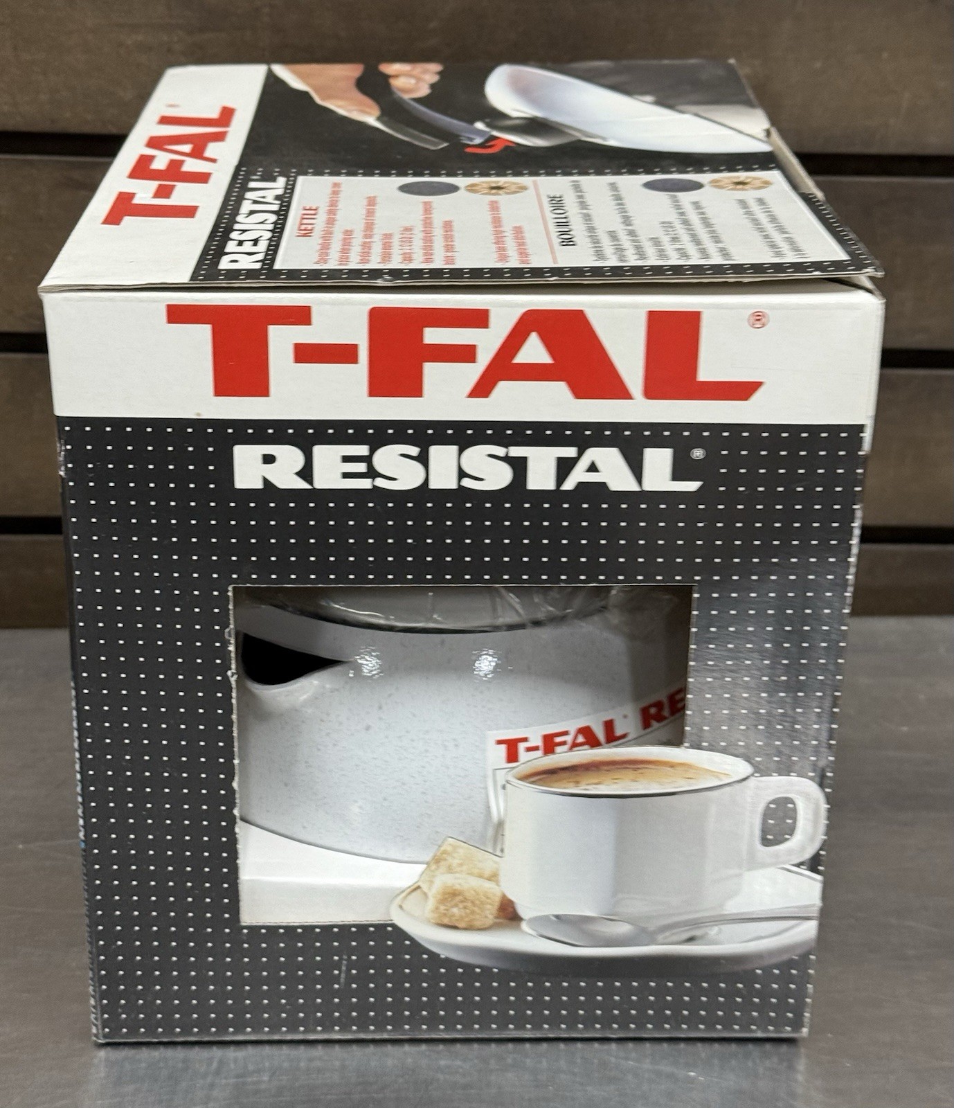 Vintage T-FAL Resistal Kettle Tea Pot White Speckled - 2 Quart - New