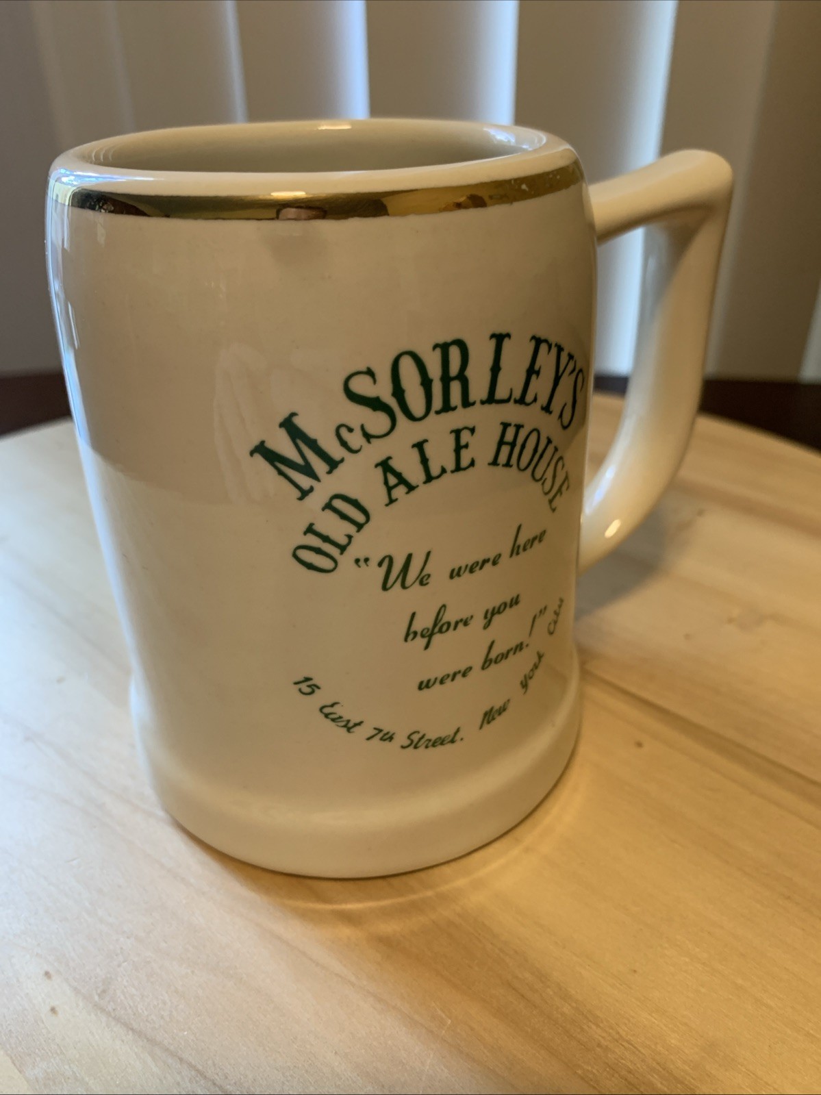 McSORLEY'S OLD ALE HOUSE New York City Beer Mug Stein McSorleys