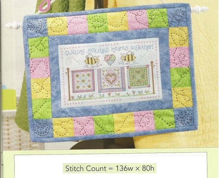 STITCHING HEARTS TOGETHER  -  CROSS STITCH PATTERN   GU - PEP