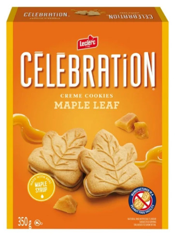 Celebration Leclerc Maple Leaf Creme Cookies, 350g