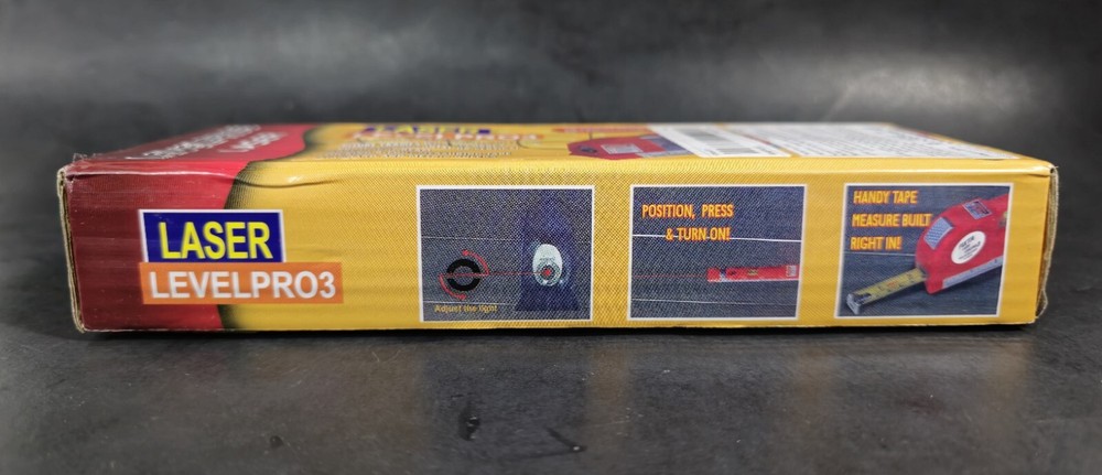 Laser Level Pro 3 Horizontal Vertical 8FT 250cm Measuring Tape Ruler & Batteries