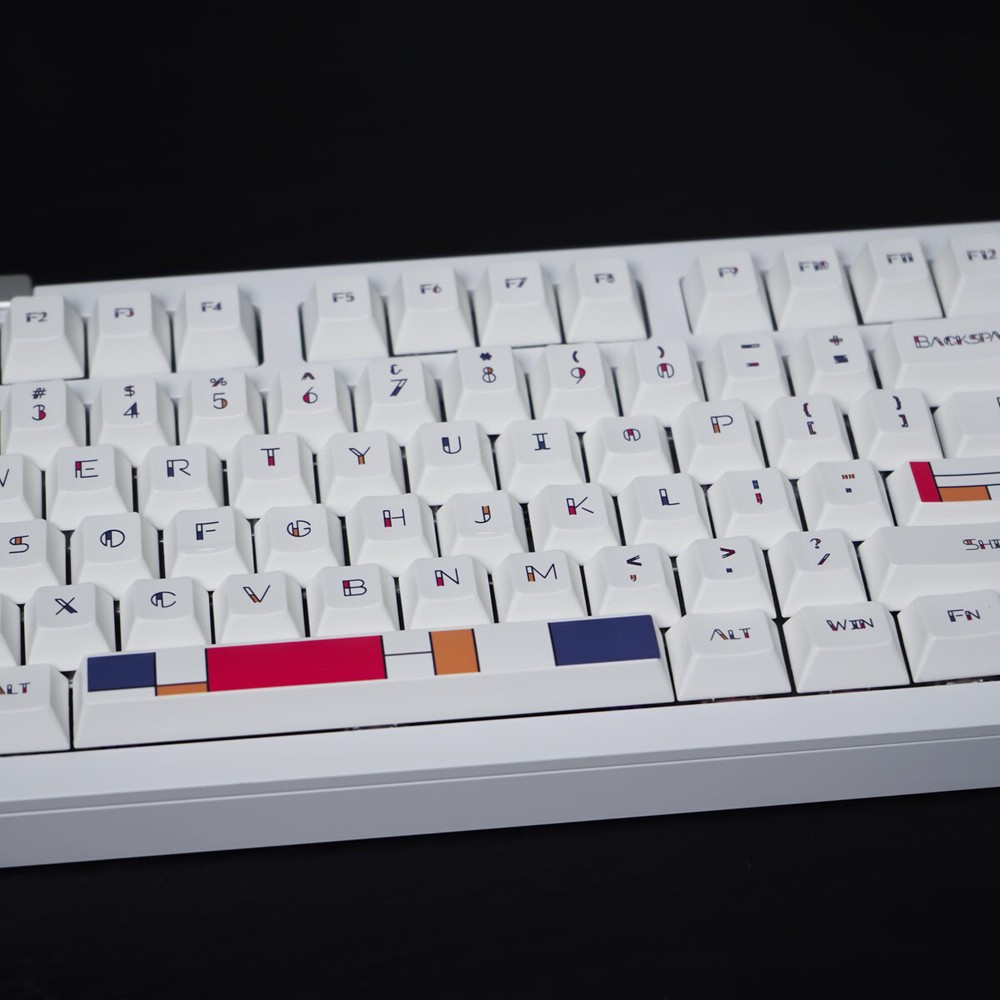 Mondrie Abstract White Theme keycaps 142Pcs/set PBT Cherry Profile