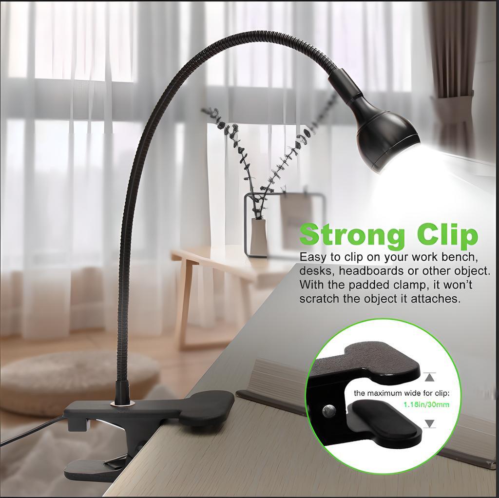 USB Reading Light Flexible LED Light Laptop Clip on Bed Desktop USA Black