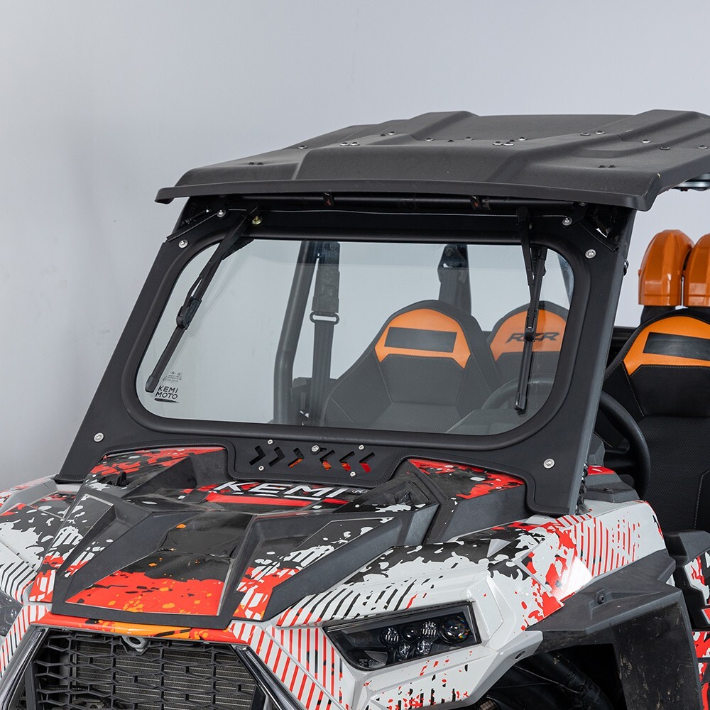 For RZR XP 1000/4 2019-2023 Glass Windshield W/ Sliding Vents+Dual Manual Wipers