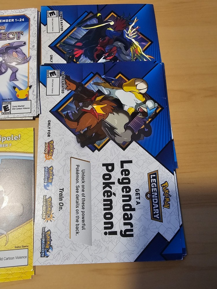 32 Used Scratched Nintendoo 3DS Pokemon Event Code Cards 2015-2017