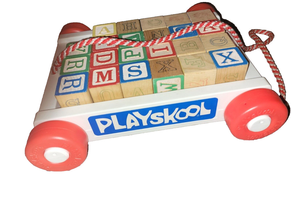 Vintage 1981 Playskool Wagon Block Set One Block Missing