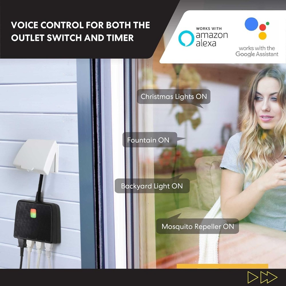 Weatherproof Electrical Power Strip Black