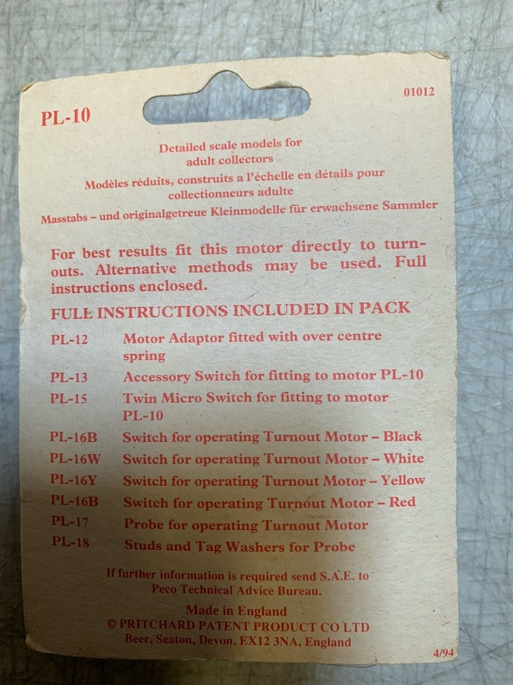 Peco Lectrics Motor (Switch Machine) PL-10