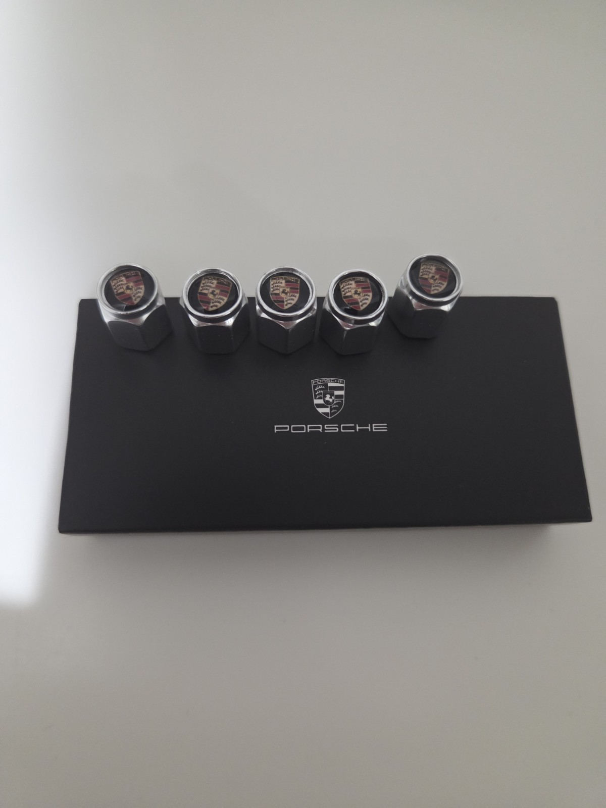 Universal Fits Porsche Tire Air Valve Stem Caps Cover for Cars 5 Count W/box