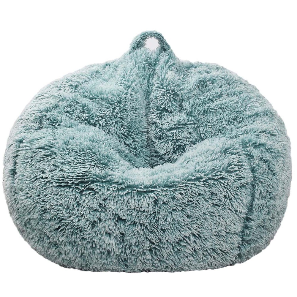 Fluffy Bean Bag Chair for Kids, 2.5FT Round Memory Foam Filled Bean Bag for T...