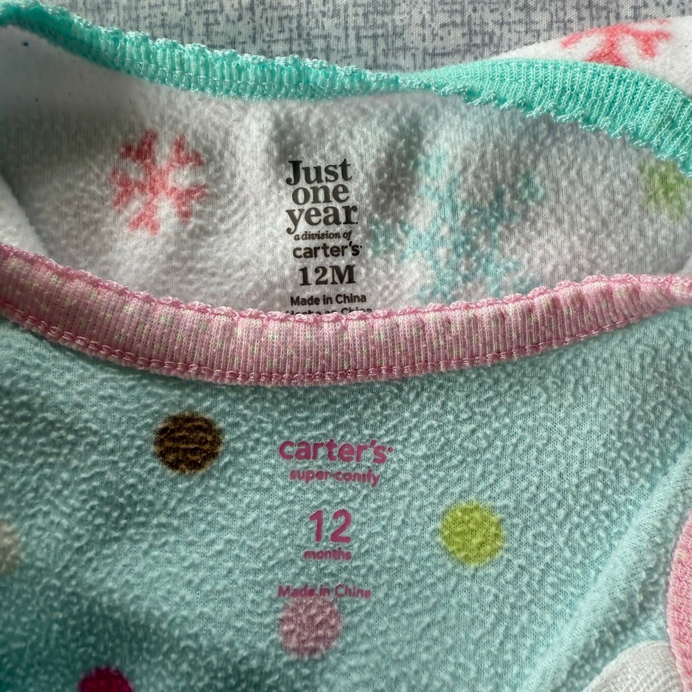 12 Month Fleece Footed Sleepers