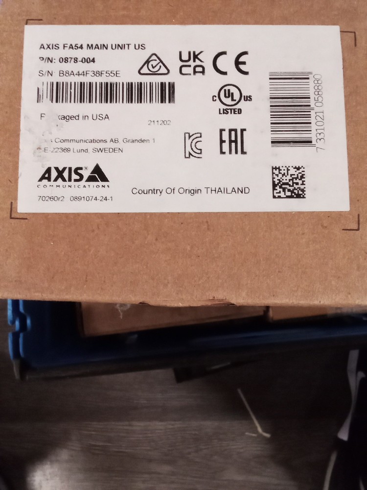 Axis FA54 Main Unit 0878-004 Camera Sensor 4 Channel