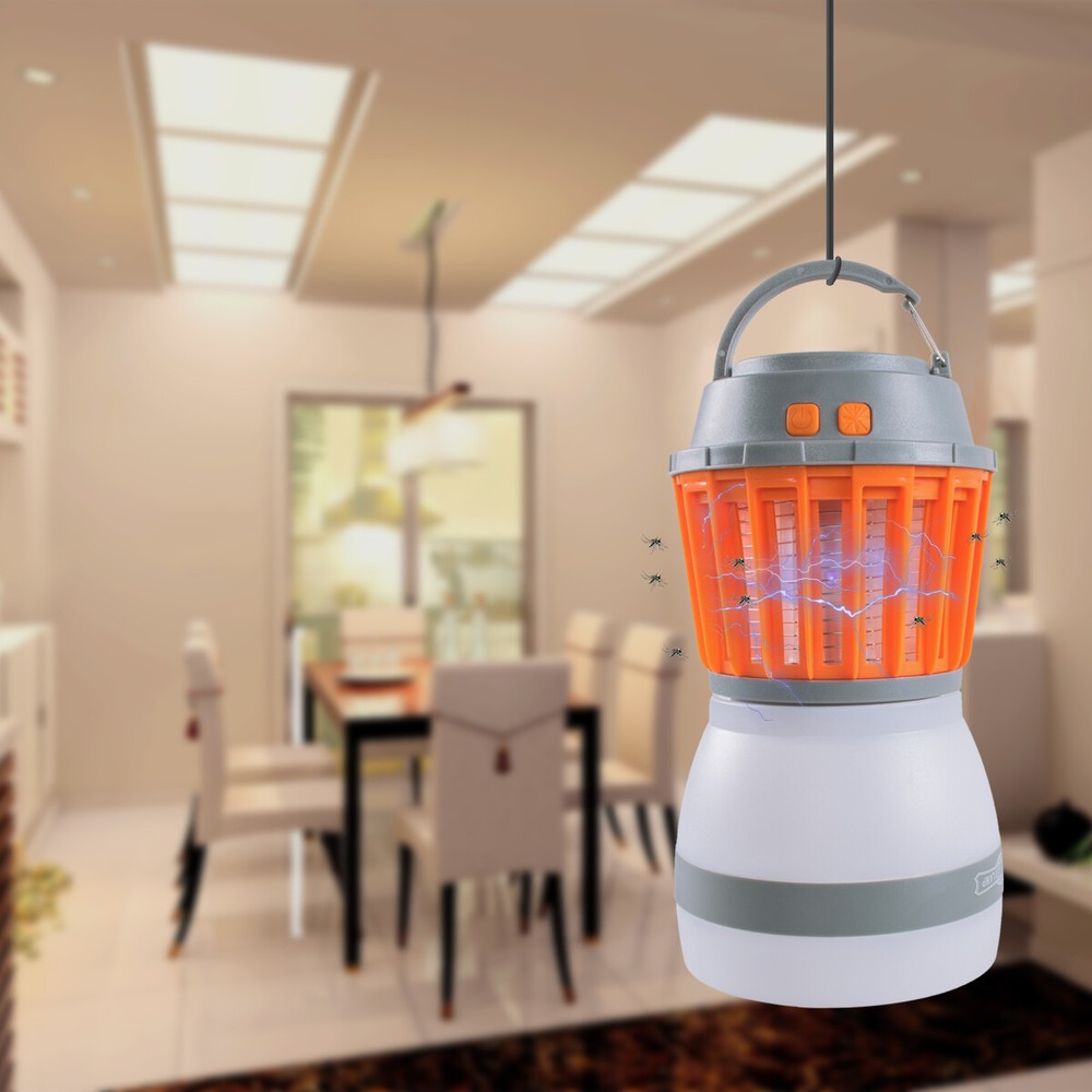 Portable LED Camping Lantern and Mosquito Killer USB Rechargeable+Solar Panel