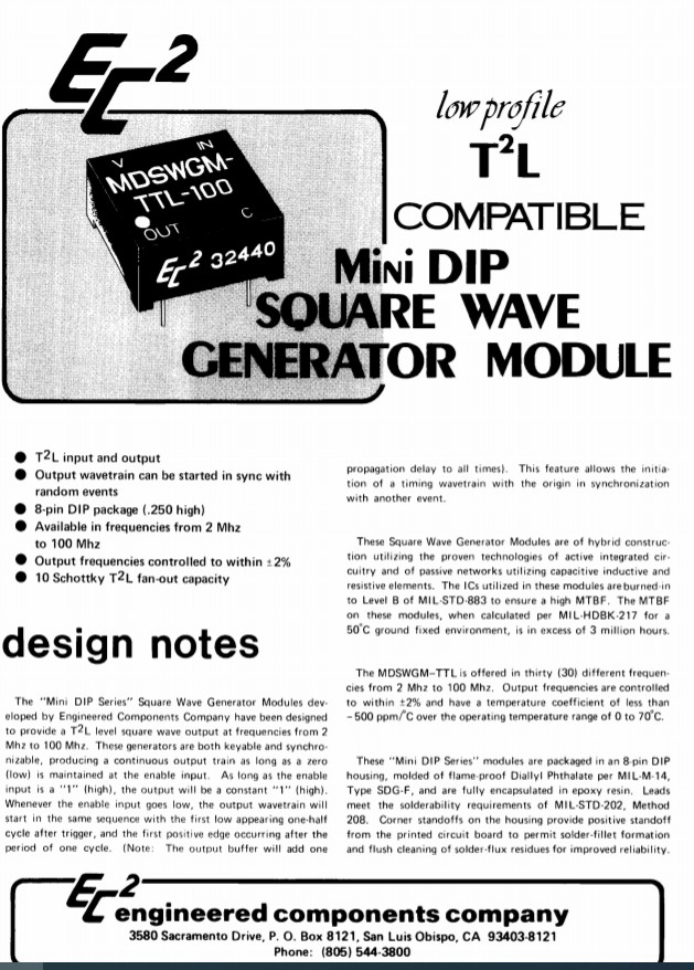 100MHz Oscilator Square Wave Generator Module TTL 5V Mini DIP | New