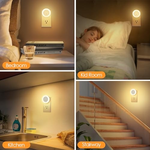 LED Night Lights Plug in, Dimmable Nightlight Plug Into Wall with Soft White