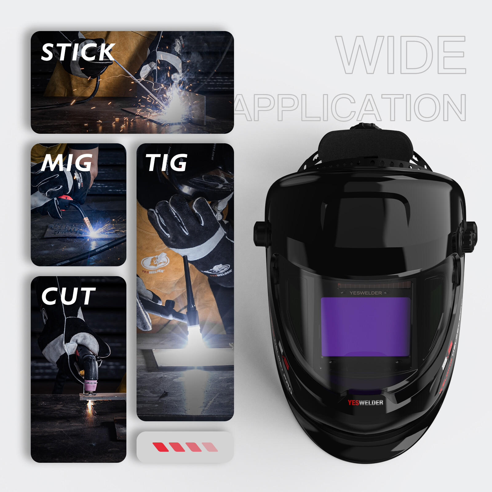 Large View True Color Auto Darkening Welding Helmet/Mask/Hood TIG MIG ARC