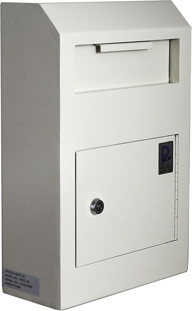 Protex Wall-Mount Drop Box Safe (WDS-150), Piano Hinge, Secure Suggestions, Ball