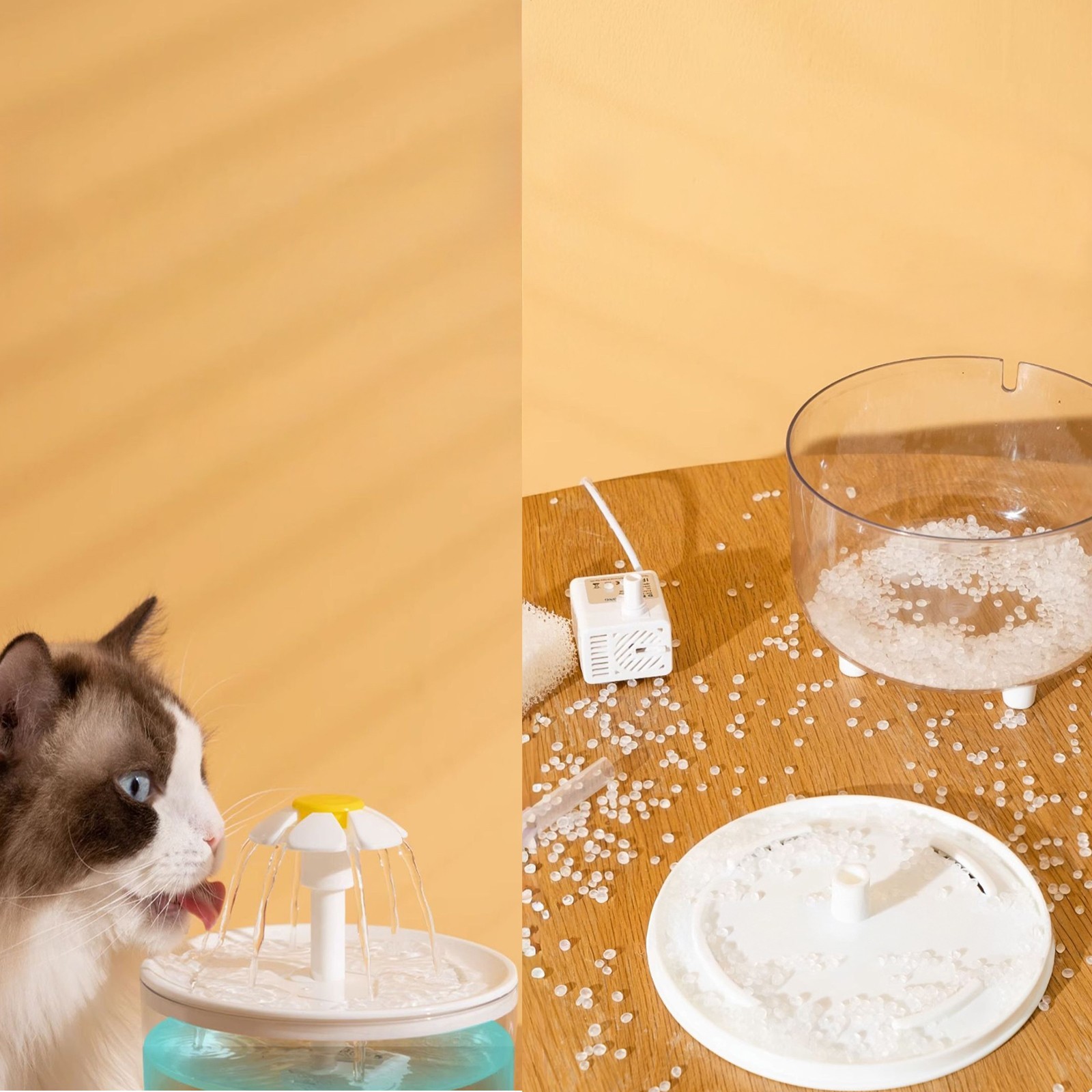 Cat Water Fountain Transparent Automatic Dog Cat Fountain Circulating Water Bowl