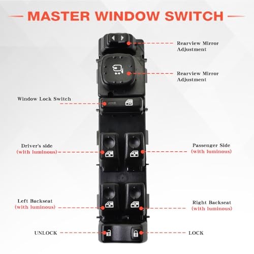 15883320 Front Driver Side Power Window Switch with Folding 15883320 Switch