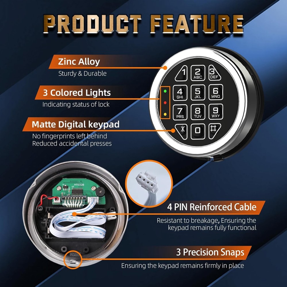 Gun Safe Lock with Programmable Electronic Keypad, Password Electromagnetic Lock