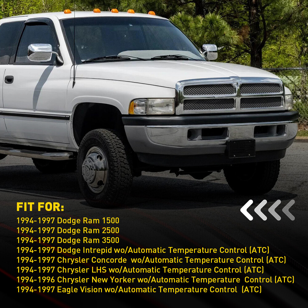 For 94-97 Dodge Ram 1500 2500 3500 Climate Heater Temperature Control A/C Knobs