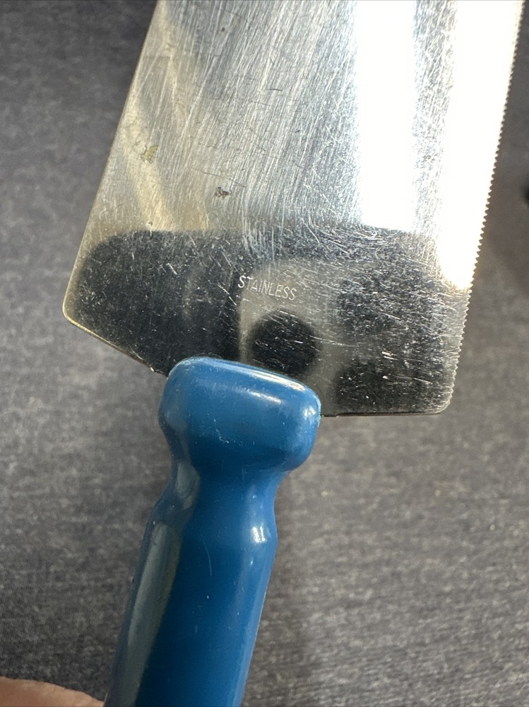 MCM Blue Bakelite Cake and Pie Knife with Serrated Edge