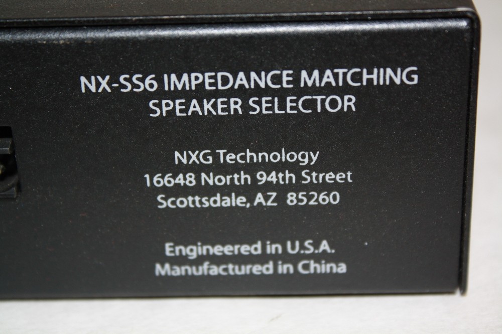 NXG TECHNOLOGIES NX-SS6 SPEAKER SELECTOR