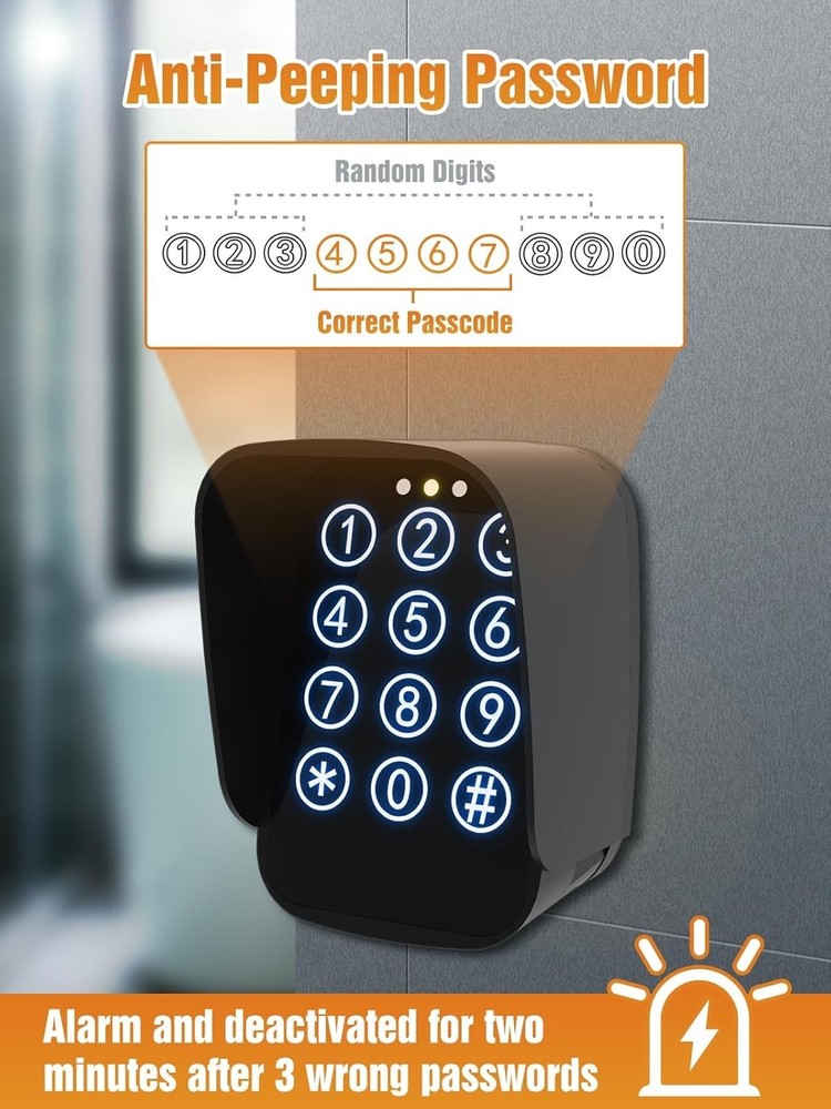 Touch Panel Wireless Gate Keypad with Adjustable Backlight & Security Features