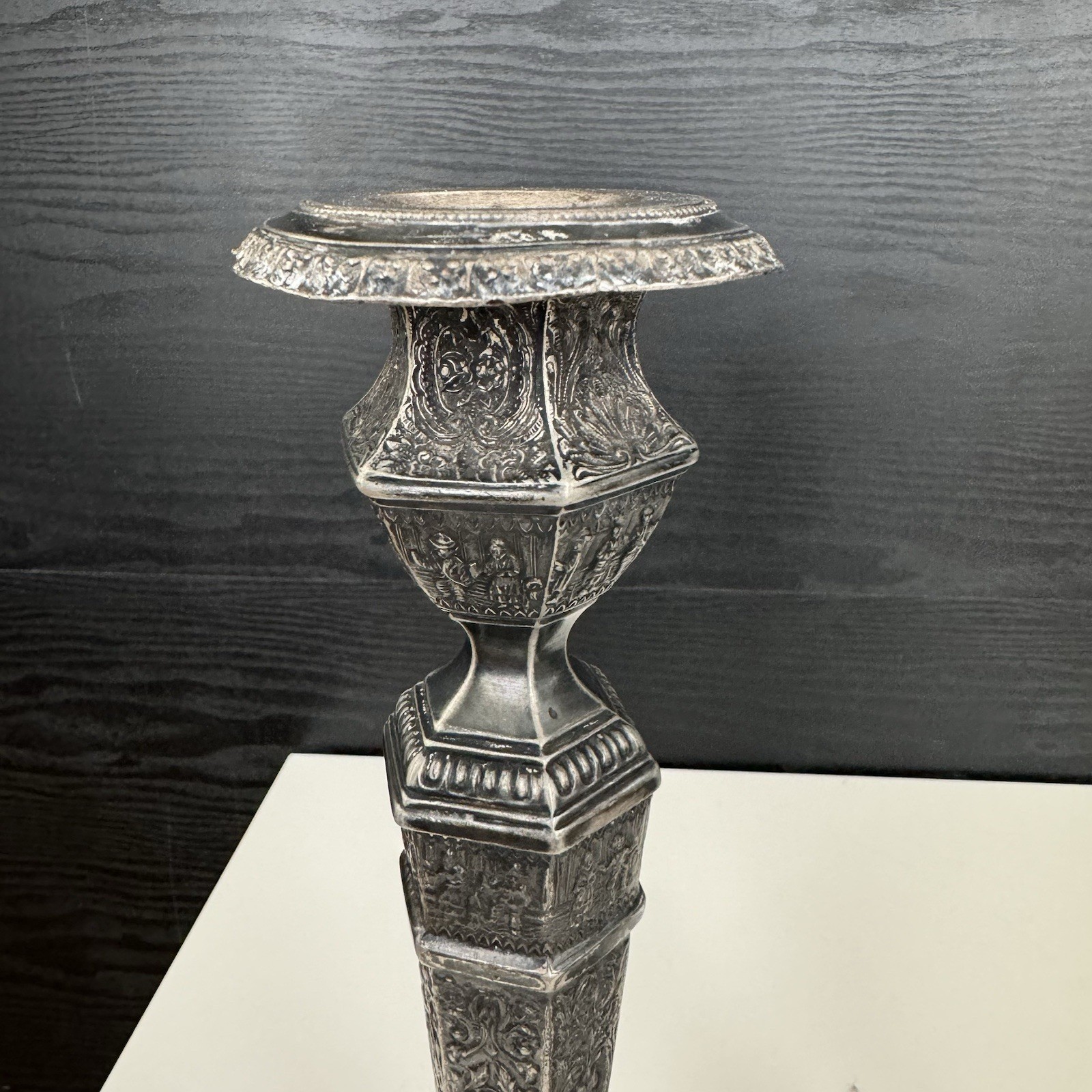 Vintage Ornate 12" Stamped DERBY S P Co Silverplate Candlestick Holders #2547