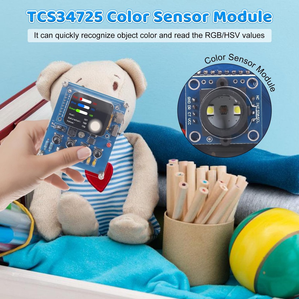 DIY Color Recognition Soldering Kit with TCS34725 Sensor, STEM Electronics Pr...