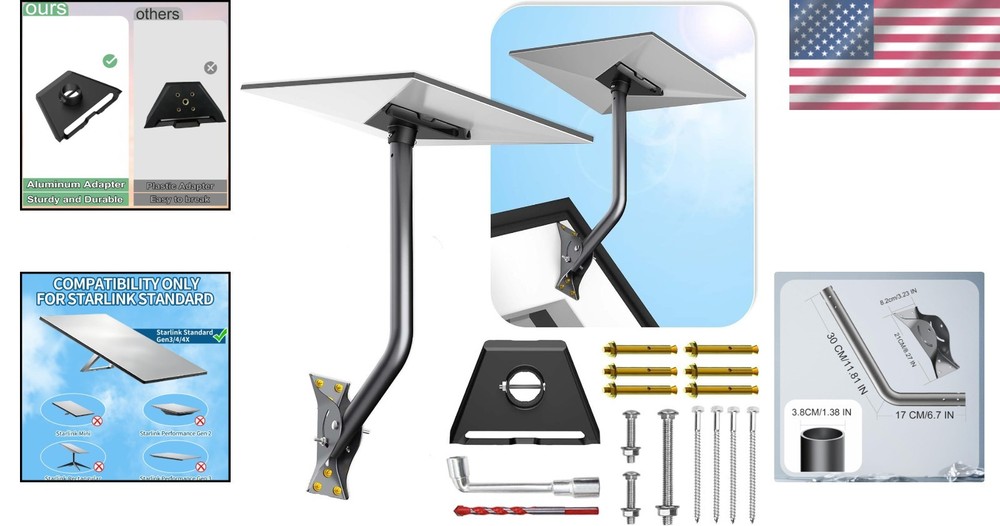 Adjustable Mounting Kit for Starlink Gen 3 - Easy Installation & Durable