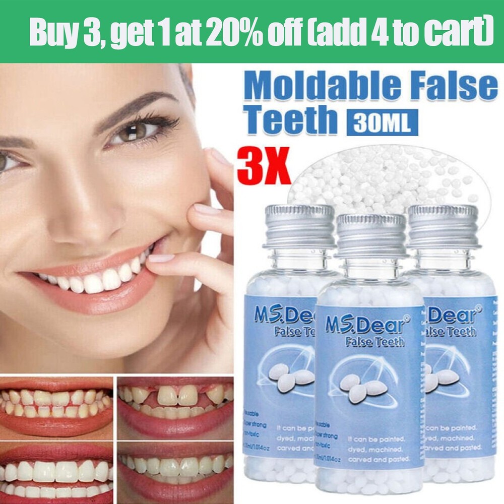 3PACK False Teeth Solid Glue Temporary Tooth Repair Moldable Teeth Gap Filler