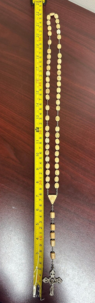 Vintage Double Sided Civelli Litany Beads 22" Rosary #703