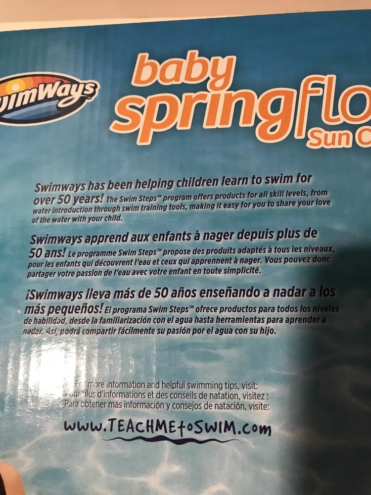 SwimWays Baby/Infant Spring Float Inflatable Swimming Pool Float with Canopy