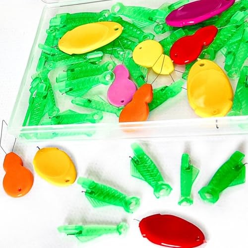 50 PCS Fish Type Needle Threader Pack: for Side-Threading Sewing Machines &