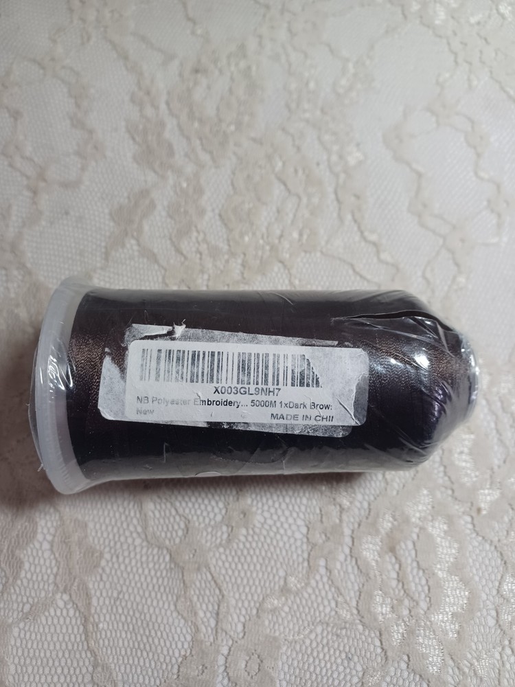 LARGE SPOOL Embroidery Thread 5000m (5500Yards) - DARK BROWN #058