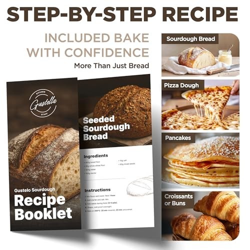 Sourdough Starter Kit for Beginners - Complete Bread Baking Set with Basket, Jar